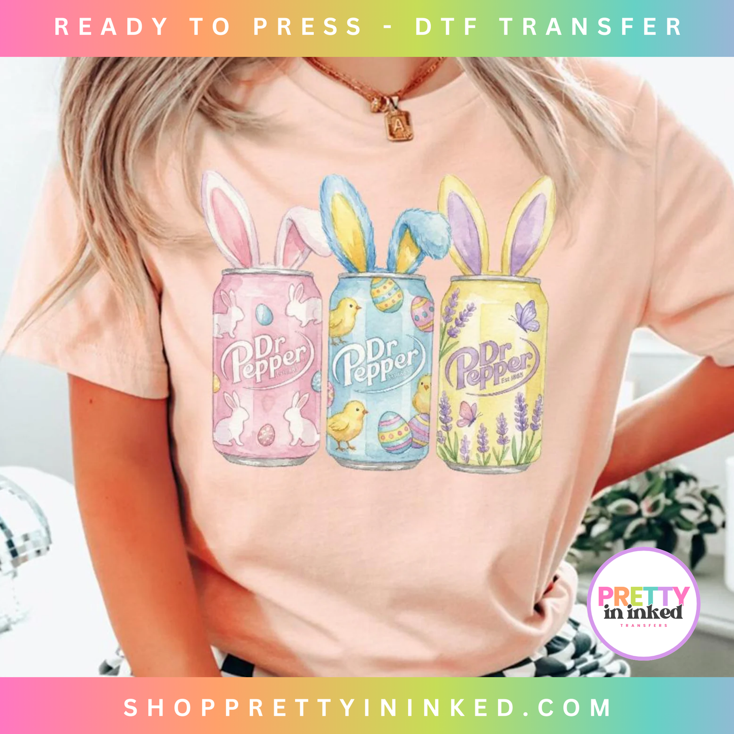 Easter Soda Bunny DTF Transfer